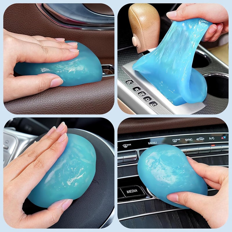 TeSabMi Car Cleaning Gel Car Cleaning Putty Car Putty Car Interior Cleaner Car Slime Car Detailing Kit Car Accessories Gifts for Men Women Stocking Stuffers Light Blue - Image 3